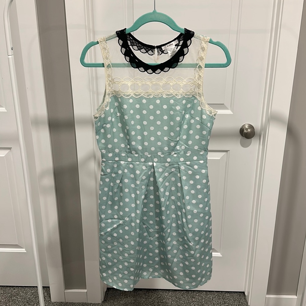 Polkadot Dress with Lace Detail